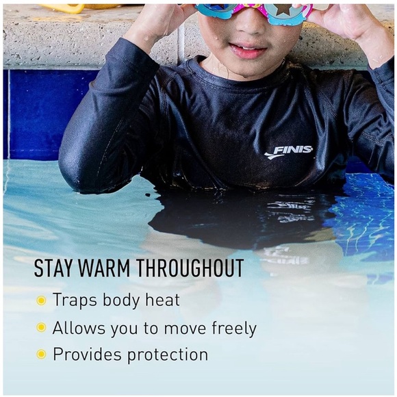 FINIS Thermal Swim Shirt in Black - Picture 15 of 15